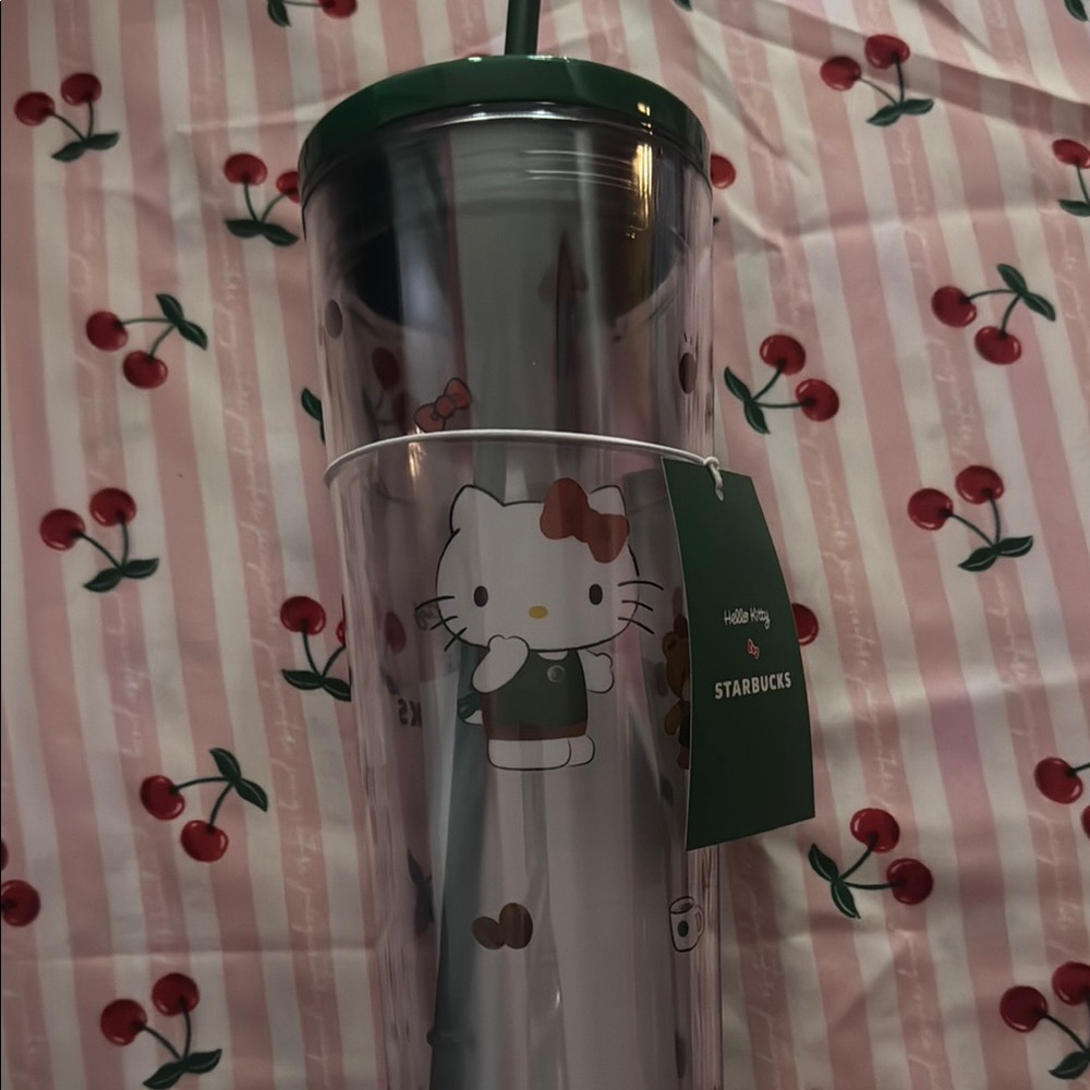 Starbucks Hello Kitty Green Tumbler